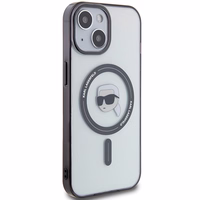 Karl Lagerfeld KLHMP15SHKHNOTK iPhone 15 6.1" caurspīdīgs cietais apvalks IML Karl's Head MagSafe