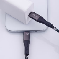Maxlife MXUC-11 magnētiskais kabelis USB-C - USB-C 1,0 m 100W melns neilons