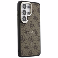 GUESS maciņš for SAMSUNG S26 Ultra GUHMS26LP4MSEGCW (4G Embossed Ring MagSafe) brūns