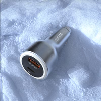 Dudao R4Ultra 120W Power Delivery Quick Charge LED Car Lādētājs USB-A USB-C - Gray