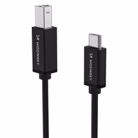 Wozinsky WKDDY2S USB-B - USB-C kabelis 2m - melns