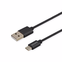 Savio CL-129 USB cable 2 m USB 2.0 USB A USB C melns