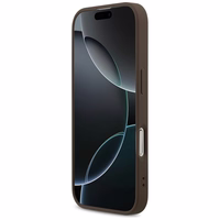 Guess 4G MagSafe futrālis iPhone 17 ar apdrukātu svītru apdruku - brūns