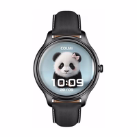 COLMI L28 viedpulkstenis (melns silikona + melna ādas siksniņa)