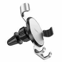 HOCO gravitācijas automašīnas turētājs gaisa ventilācijai CA56 PLUS metāla bruņas sudraba