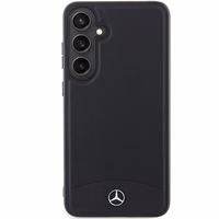 Mercedes ādas tekstūras un gluds Magnētiskais viedtālruņa apvalks Samsung Galaxy S24 - melns
