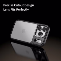 Rock Guard sērijas viedtālruņa apvalks Iphone 17 Pro Max caurspīdīgs-melns