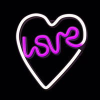 Neon LED Light LOVE HEART violets balts NNE02 Neolia