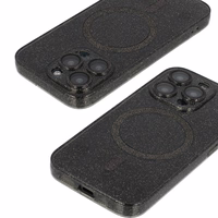 Mirdzošs magnētiskais viedtālruņa apvalks Iphone 17 Air, melns, caurspīdīgs