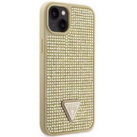 GUESS apvalks IPHONE 13 / 14 / 15 GUHCP14SHDGTPD (Rhinestone trīsstūris) zelta