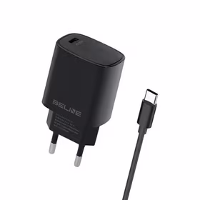 Beline Tīkla lādētājs 1x USB-C 20W + USB-C kabelis melna PD 3.0 BLNCB20C