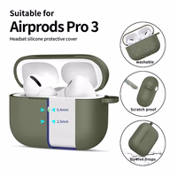Tech-Protect silikona apvalks ar āķi AirPods Pro austiņām - olīvu