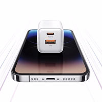 USAMS Tīkla lādētājs 1xUSB+1xUSB-C PD30W 3A (tikai galviņa) PD3.0 Fast Charging melns X-ron Series CC189TC01 (US-CC189)