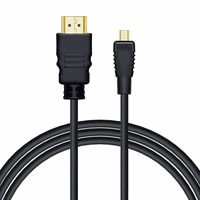 Savio CL-40/M HDMI (M) - micro HDMI (M) cable with Ethernet, 2m, melns