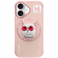 Nimmy Glasses Cool Cat MagSafe viedtālruņa apvalks iPhone 16 - rozā