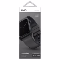 Uniq Straden ādas Hybrid siksniņa priekš Apple Watch 1/2/3/4/5/6/7/8/SE/SE2/Ultra 42/44/45/49mm - pelēks