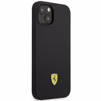 Viedtālruņa apvalks Ferrari FEHCP14MSIBBK iPhone 14 Plus 6.7 melns silikona metāla logotips