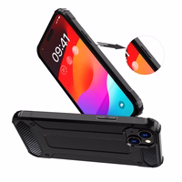 iPhone 15 Plus hibrīda bruņu viedtālruņa apvalks - melns