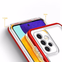 Clear 3in1 viedtālruņa apvalks Samsung Galaxy A13 5G rāmja gēls sarkana