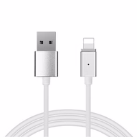 Kabelis Magnētiskais Tips 1 - USB uz Lightning - ar noņemamu spraudni Iphone 5/6/7/8/X 1 metrs SUDRABA (blistera iepakojums)