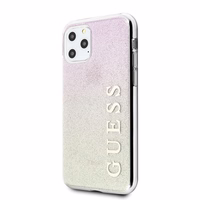 Guess GUHCN65PCUGLGPI iPhone 11 Pro Max rozā zelts/zeltaini rozā ciets apvalks Gradient Glitter