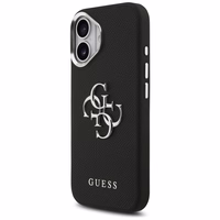 Guess Grained Big 4G Classic Logo viedtālruņa apvalks iPhone 17 - melns
