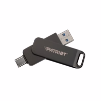 Flashdrive PATRIOT Rage R550 1TB 100 MB/S USB A+C Swivel Design (PE1TR550DSAD) melns