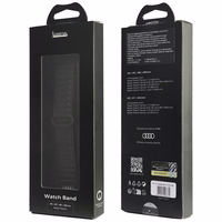 Siksniņa Audi Logo Synthetic Leather Magnetic Ring priekš Apple Watch 44/45/46/49mm melns