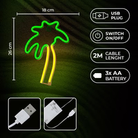 Neon LED Light PALM zaļš oranžs NNE04 Neolia