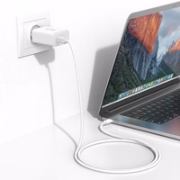 Blavec sienas lādētājs BC-8 GaN4 - Type C - PD QC 65W 3A ar Type C uz Type C kabeli (TCBC8G4-CW653A+CC) balts