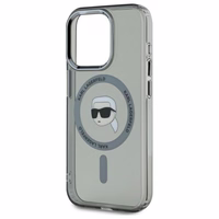 Karl Lagerfeld KLHMP15LHLSKIK iPhone 15 Pro 6.1" melns cietais viedtālruņa apvalks IML Metal Karl Head Magnētiskais (MagSafe)