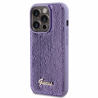 Guess Sequin Script Metal viedtālruņa apvalks iPhone 15 Pro Max - violets