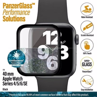 PanzerGlass Izliekts antibakteriāls rūdītais stikls Apple Watch 4/5/6/SE - 40mm - melns
