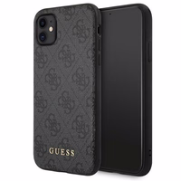 Guess GUHCN61G4GFGR iPhone 11 / Xr 6,1"pelēks/pelēks hard maciņš 4G Metal Gold Logo