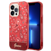 Guess GUHCP14LHGBNHR iPhone 14 Pro 6.1" sarkans/sarkans cietais apvalks Bandana Paisley