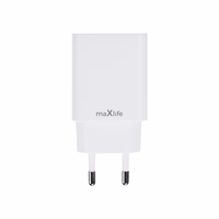 Maxlife MXTC-13-20AC PD QC lādētājs 1x USB-C 1x USB 20W balts