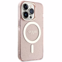 Guess GUHMP14LHCMCGP iPhone 14 Pro 6.1" rozā maciņš Glitter Gold MagSafe