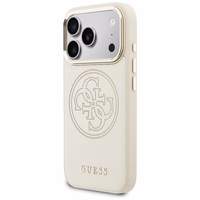 Guess Perforated 4G MagSafe Maciņš for iPhone 17 Pro Max - bēšs