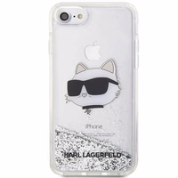 Karl Lagerfeld KLHCI8LNHCCS iPhone 7/8/SE 2020/2022 sudraba/sudraba cietais apvalks Mirdzošs Choupette Galva