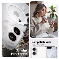 Crong Hybrid Matte Magnetic - MagSafe iPhone 17 maciņš (balts)