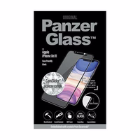 PanzerGlass E2E Super+ aizsargstikls ar kameras vāciņu ar Swarovsky kristālu iPhone XR / 11 - ar melnu rāmi
