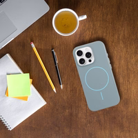 Glancēts magnētiskais apvalks, saderīgs ar MagSafe, IPHONE 15 PLUS piparmētru