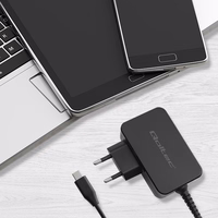 Qoltec 52386 GaN POWER PRO charger | 1xUSB-C | 65W | 5-20V | 3-3.25A | melns