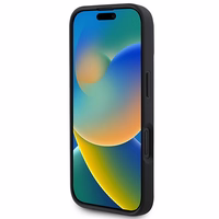 DKNY šachī raksts un drukātas svītras iPhone 16 apvalks melns