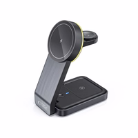 Tech-Protect QI15W-A28 MagSafe 3in1 indukcijas lādētājs ar statīvu viedtālrunim / Apple Watch / AirPods - melns