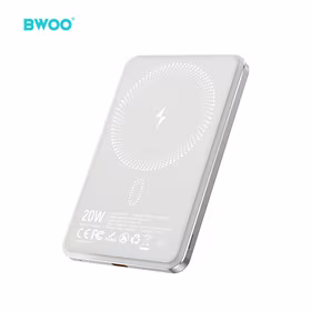 BWOO Ultra Slim Portatīvais lādētājs 5000mAh with magnetic charging P79 light pelēks