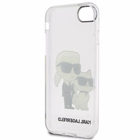 Karl Lagerfeld KLHCI8HNKCTGT iPhone 7/8/ SE 2020 / SE 2022 caurspīdīgs cietais apvalks Gliter Karl&Choupette