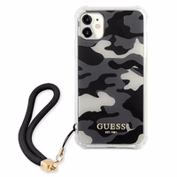 Guess GUHCN61KSARBK iPhone 11 6.1" / Xr melns/melns cietais apvalks Camo kolekcija