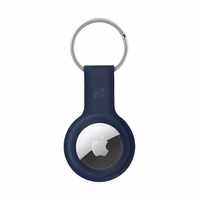 Crong Silicone maciņš with atslēgu piekariņš – aizsargājošs keychain maciņš Apple AirTag 1/2 (tumši zils)