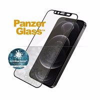 PanzerGlass E2E Microfracture iPhone 12/ 12 Pro CamSlider maciņš Friendly AntiBacterial melns/melns